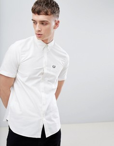 Белая оксфордская рубашка с короткими рукавами Fred Perry - Белый