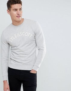 Серый свитшот с вышитым логотипом Lyle & Scott - Белый