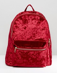 Рюкзак из мятого бархата Yoki - Красный