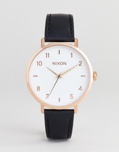 Часы 38 мм с черным кожаным ремешком Nixon A1091 Arrow - Черный