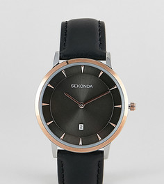 Черные часы с кожаным ремешком Sekonda эксклюзивно для ASOS - Черный