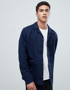 Куртка из хлопковой саржи Selected Homme - Темно-синий