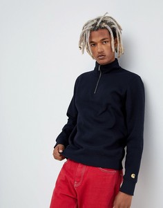 Темно-синий свитшот классического кроя с молнией Carhartt WIP Chase - Темно-синий