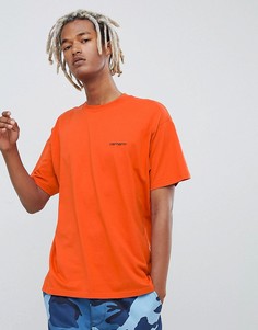 Оранжевая футболка с вышивкой Carhartt WIP - Оранжевый