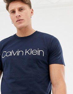 Темно-синяя футболка с логотипом Calvin Klein - Темно-синий
