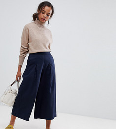 Брюки со складками ASOS WHITE Petite - Темно-синий