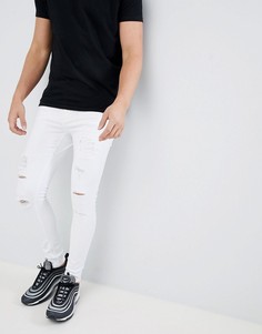 Белые супероблегающие джинсы с состаренной отделкой 11 Degrees - Белый