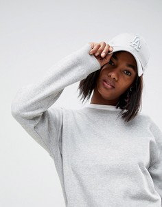 Светло-серая однотонная кепка New Era 9Forty LA - Серый