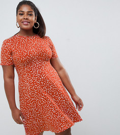 Чайное платье мини в горошек ASOS DESIGN Curve - Мульти