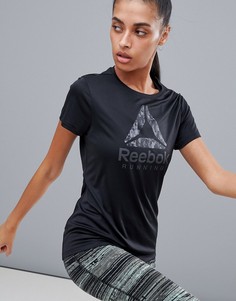 Черная футболка с логотипом Reebok Running - Черный