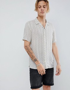 Серовато-бежевая рубашка с короткими рукавами и отложным воротником AllSaints - Бежевый