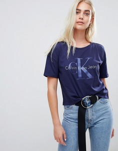 Укороченная футболка Calvin Klein Teco - Синий