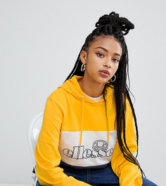 Oversize-худи в стиле колор-блок с логотипом Ellesse - Желтый
