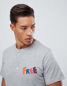 Футболка с вышивкой Free Jack & Jones Originals - Серый