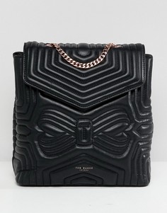 Кожаный стеганый рюкзак с бантиком Ted Baker - Черный