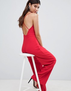 Красный комбинезон с широкими штанинами PrettyLittleThing - Красный