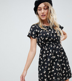 Платье с цветочным принтом New Look Petite - Черный