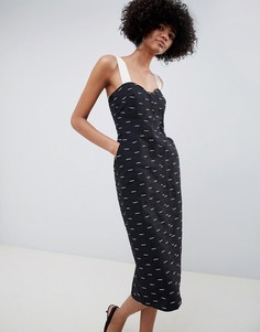 Платье на бретельках с вышивкой ASOS WHITE - Мульти