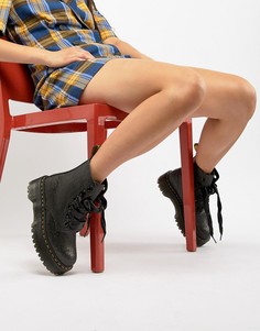 Черные ботинки на плоской платформе с блестками Dr Martens Molly - Черный