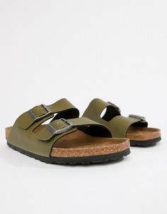 Зеленые шлепанцы из искусственной кожи Birkenstock Arizona - Зеленый