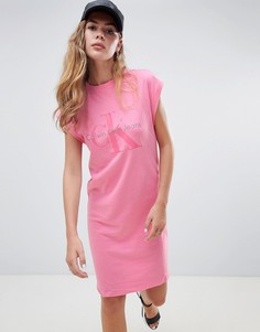 Платье-футболка с принтом Calvin Klein - Розовый