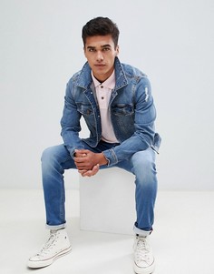 Выбеленная джинсовая куртка Hollister - Синий