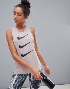 Серо-коричневый топ Nike Run Division Tailwind - Бежевый