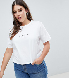 Футболка с принтом цветов и стрел ASOS DESIGN Curve - Белый