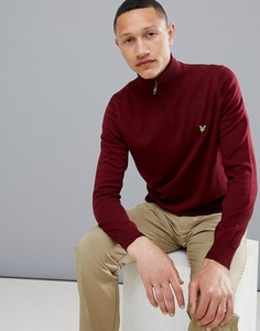 Бордовый джемпер с добавлением шерсти и молнией 1/4 Lyle & Scott Golf Sands - Красный