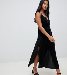Плиссированное платье макси на бретельках ASOS DESIGN Petite - Мульти