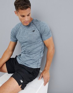 Синяя меланжевая футболка New Balance Running Tenacity - Синий