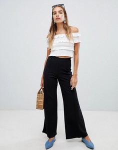 Брюки с широкими штанинами New Look - Черный