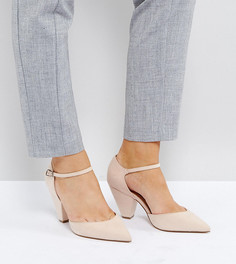 Остроносые туфли на каблуке для широкой стопы ASOS DESIGN - Бежевый