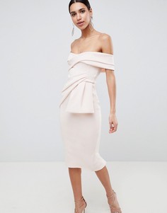Платье-футляр миди с запахом ASOS DESIGN - Розовый