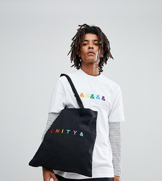 Черная сумка-тоут с вышивкой ASOS DESIGN x glaad - Черный