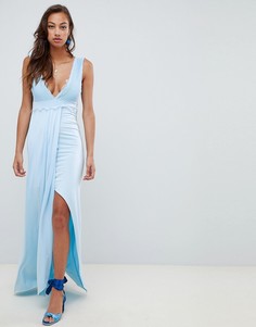 Платье макси с кружевной отделкой ASOS DESIGN - Синий