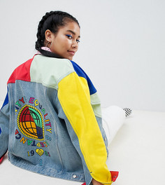 Джинсовая куртка в стиле колор блок ASOS DESIGN x glaad& Curve - Мульти