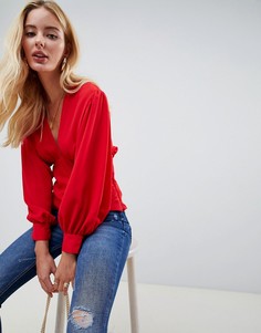 Блузка с присборенной талией ASOS DESIGN - Красный