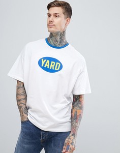 Oversize-футболка с принтом и контрастной отделкой на вороте ASOS DESIGN - Белый