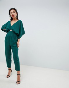 Комбинезон с рукавами-кимоно и широкими штанинами ASOS DESIGN - Зеленый