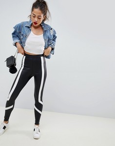 Леггинсы из искусственной кожи со вставками ASOS DESIGN - Черный