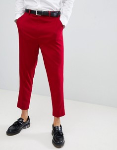 Красные суженные книзу строгие брюки ASOS DESIGN - Красный