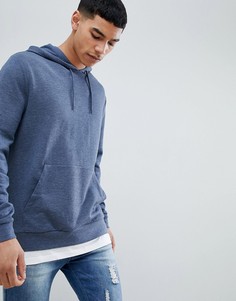 Худи со вставкой на нижнем крае ASOS DESIGN - Темно-синий