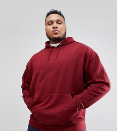 Oversize-худи бордового цвета ASOS DESIGN Plus - Красный