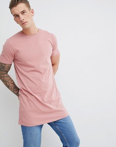 Розовая супердлинная футболка ASOS DESIGN - Розовый