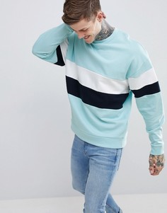 Oversize-свитшот в стиле колор блок ASOS DESIGN - Синий