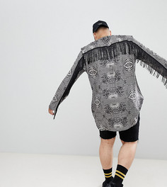 Рубашка с бахромой и принтом пейсли ASOS DESIGN Plus - Черный