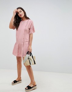 Платье мини на пуговицах ASOS DESIGN - Розовый
