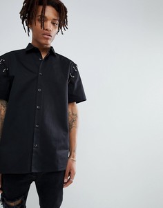 Oversize-рубашка с декоративными металлическими кольцами ASOS DESIGN - Черный