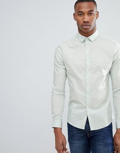 Светло-зеленая рубашка зауженного кроя ASOS DESIGN - Зеленый